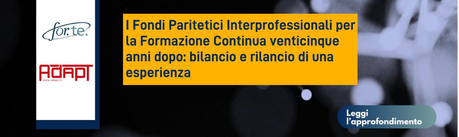 Campagna fondi paritetici Interprofessionali
