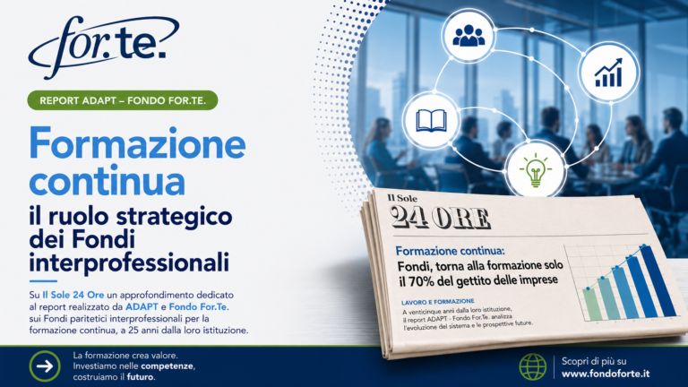 Report ADAPT–For.Te. rilancia il ruolo strategico dei Fondi interprofessionali